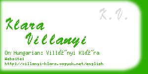 klara villanyi business card